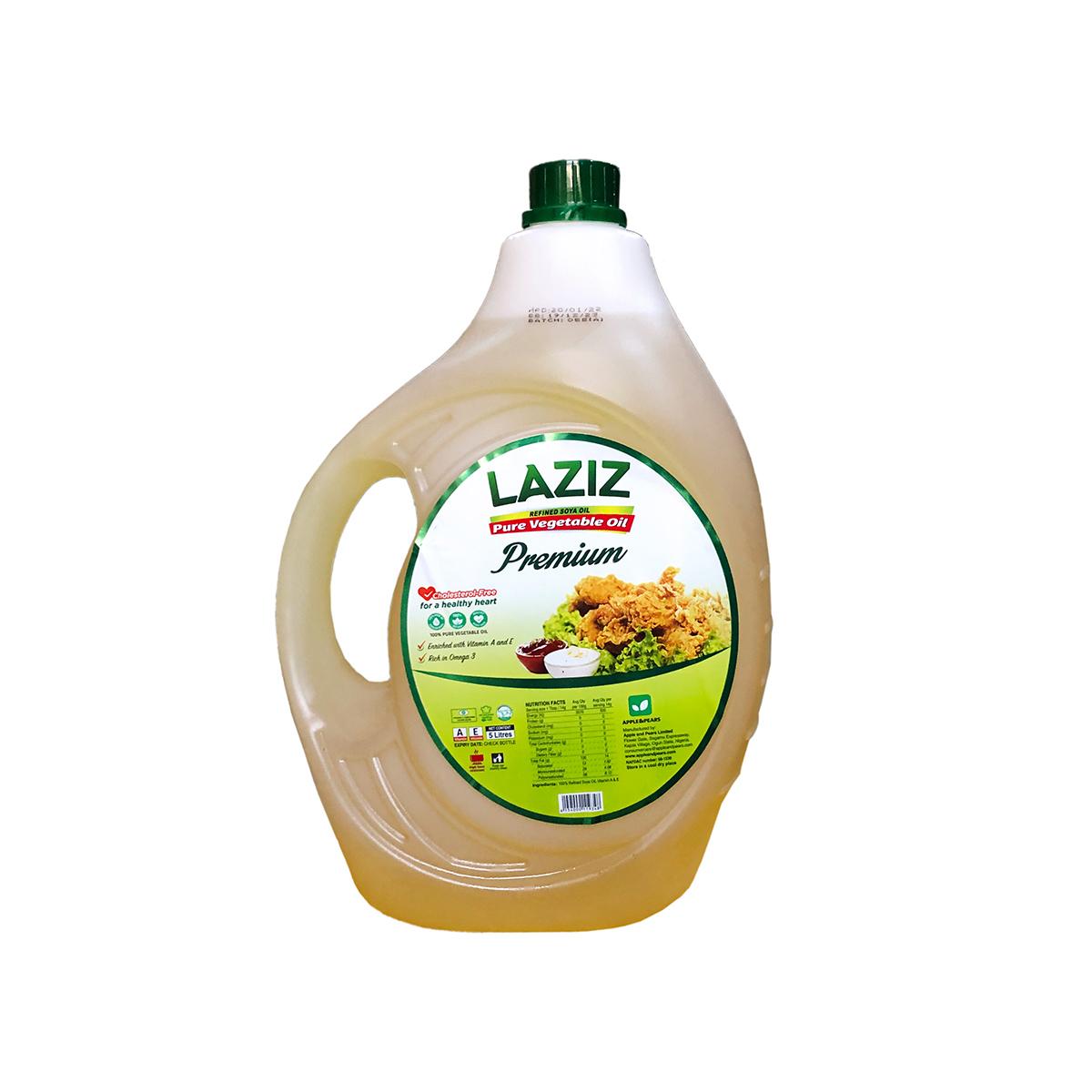 Laziz Refined Soya Premium Vegetable Oil 5 Litre