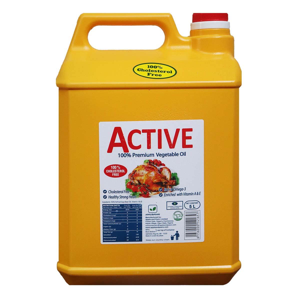 Active Premium Vegetable Oil 5 Liters