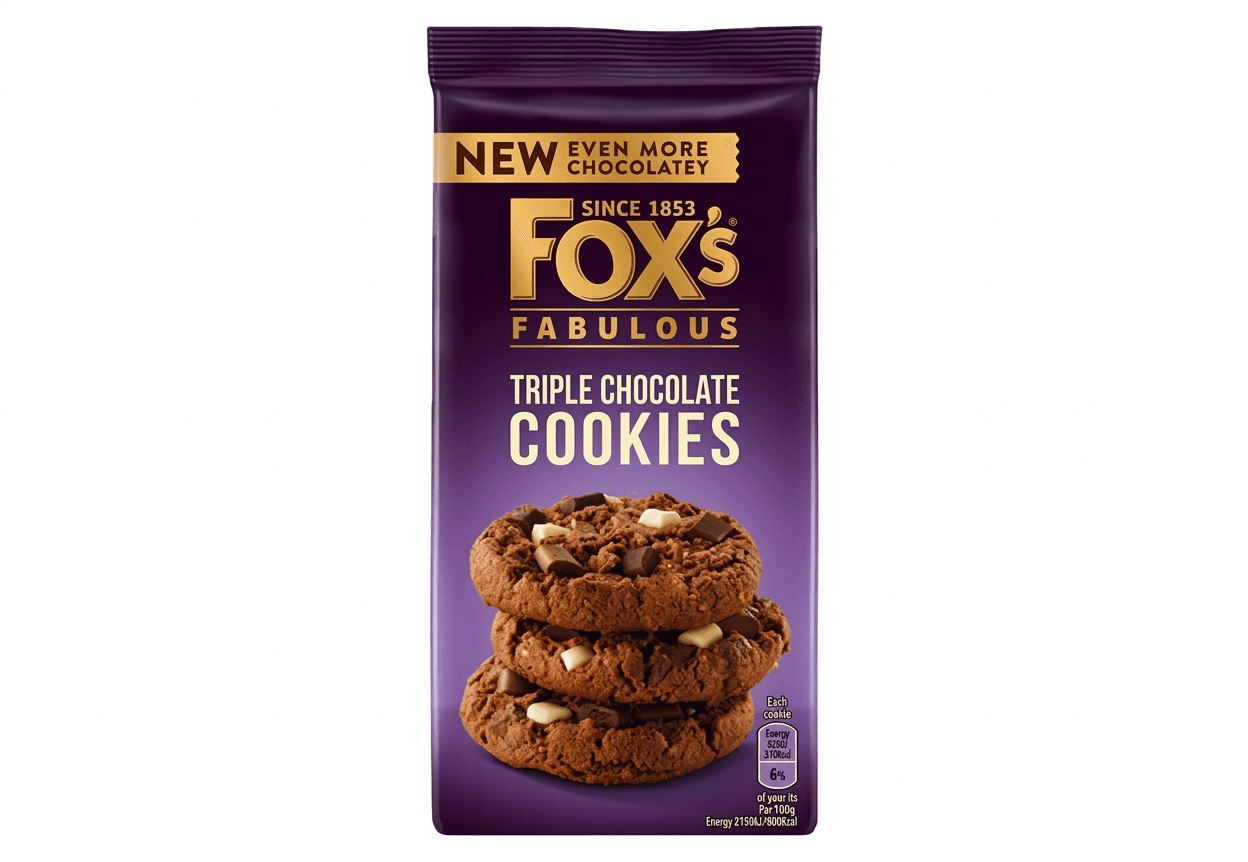 FOXS FABULOUS TRIPLE CHOCOLATE COOKIES 180G
