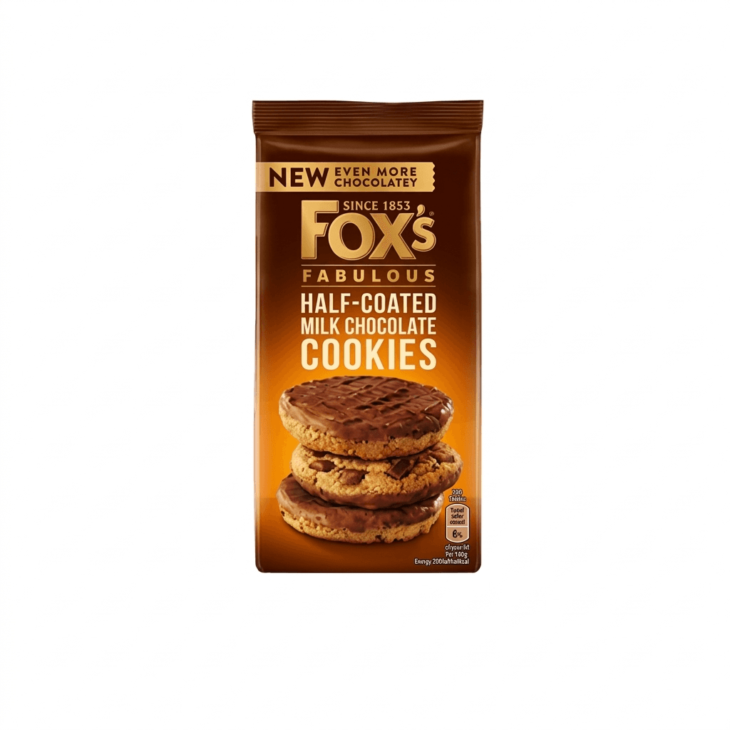 FOX FABULOUS HALF COATED MILK COOKIES 175G