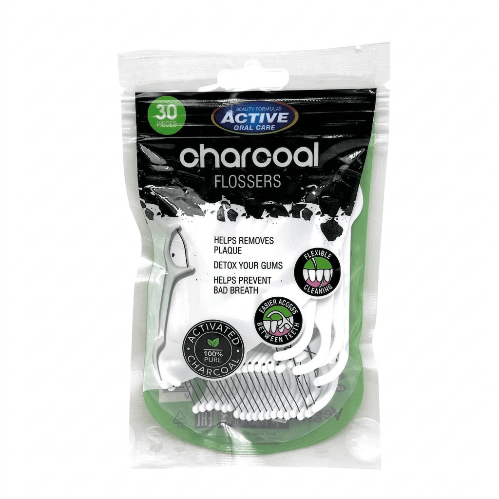 Beauty Formulas Active Oral Care Charcoal Flossers 30pcs