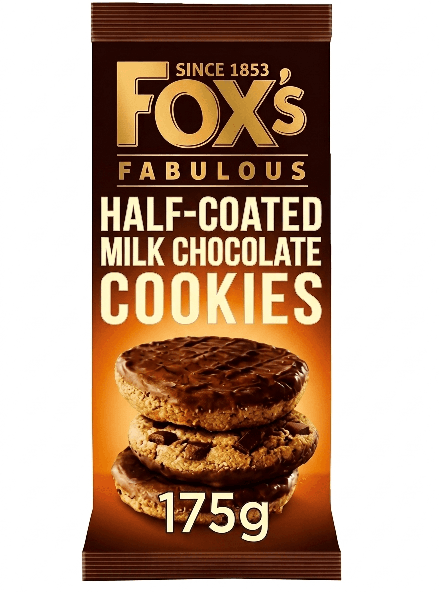 Fox Fabulous Half Coated Milk Cookies 175g