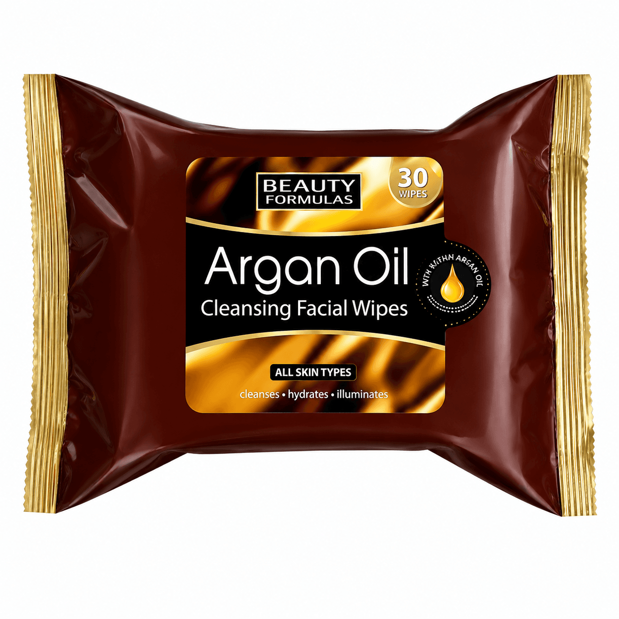 Beauty Formulas Argan Oil Cleansing Facial Wipes 150g