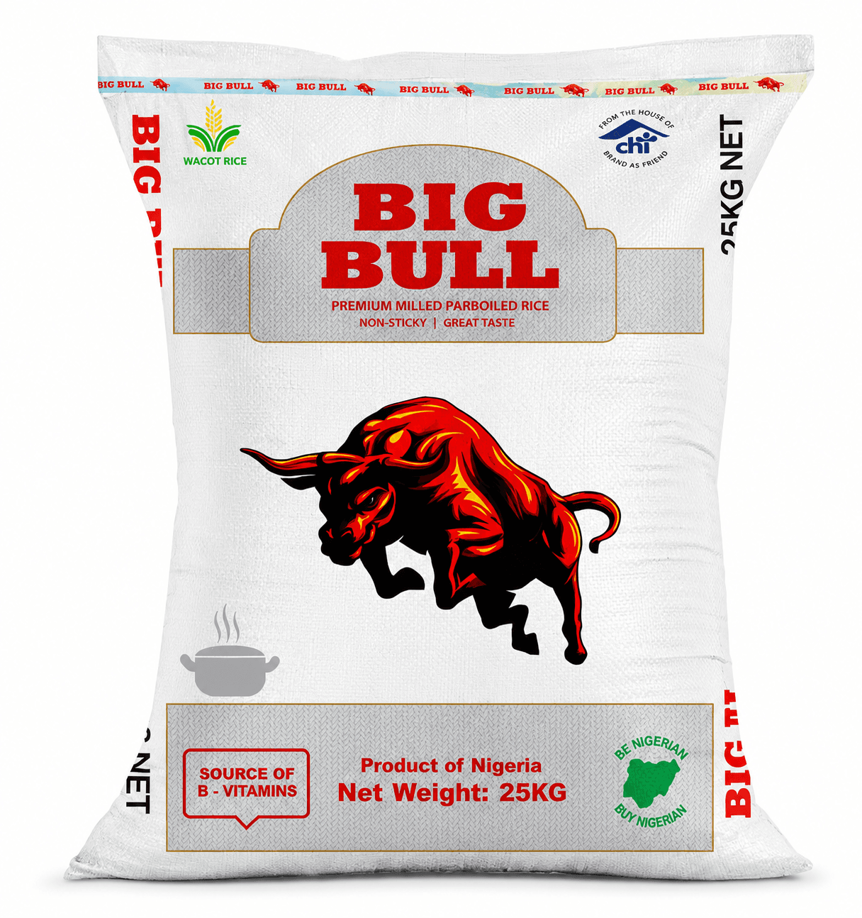 Big Bull Nigeria Parboiled Rice 25kg