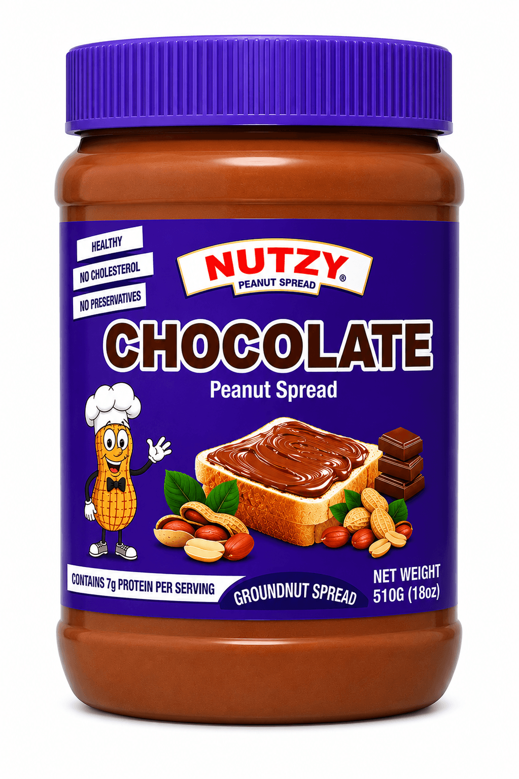 Nutzy Chocolate Peanut Butter 510g
