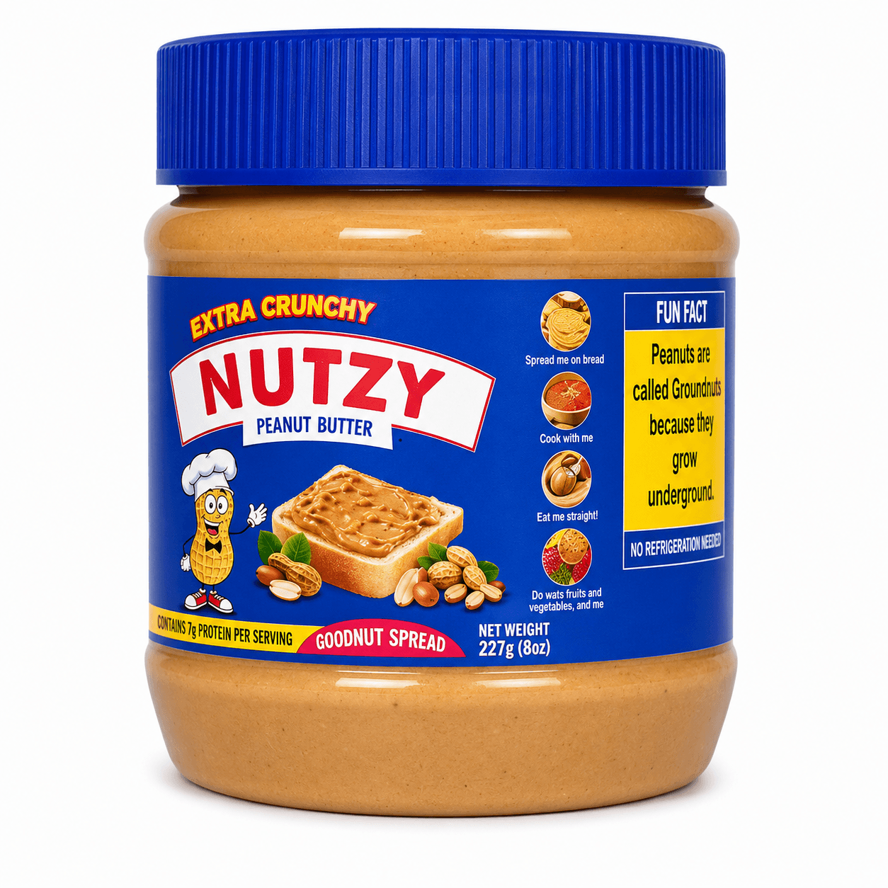 Nutzy Peanut Butter Extra Crunchy 227g