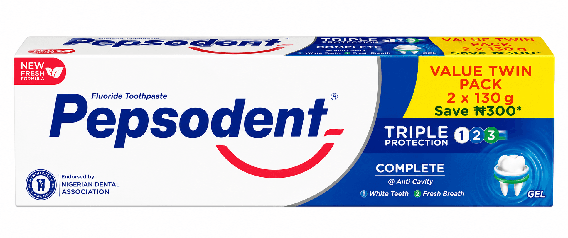 Pepsodent Toothpaste Complete Triple Protection 2IN1 130G