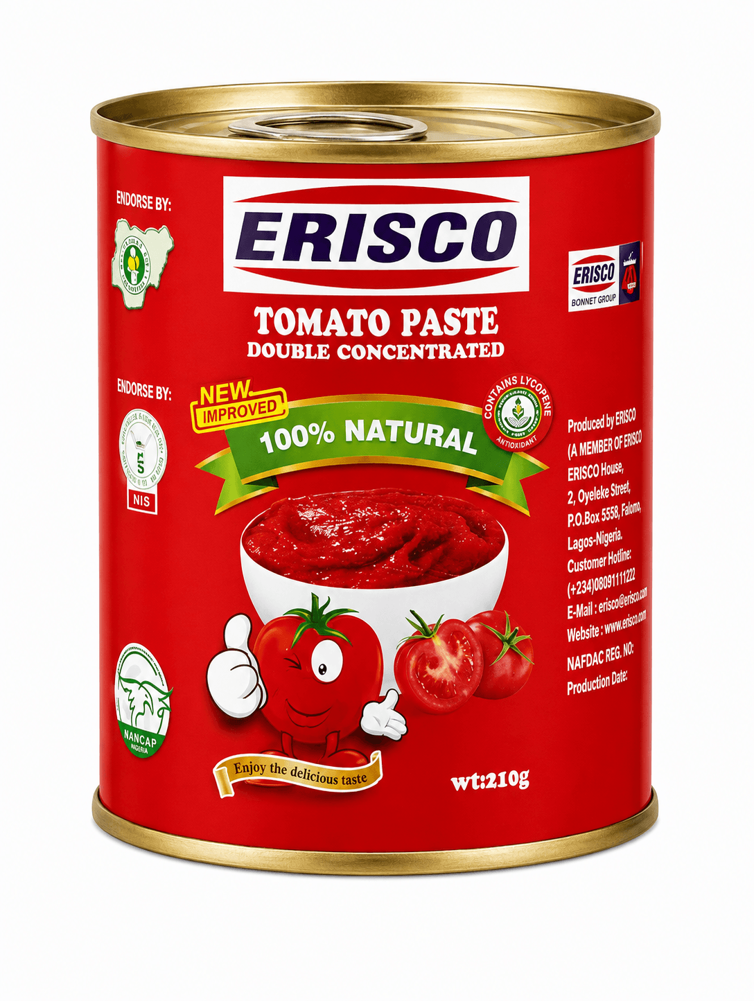 Erisco Tomato Paste Tin 210g
