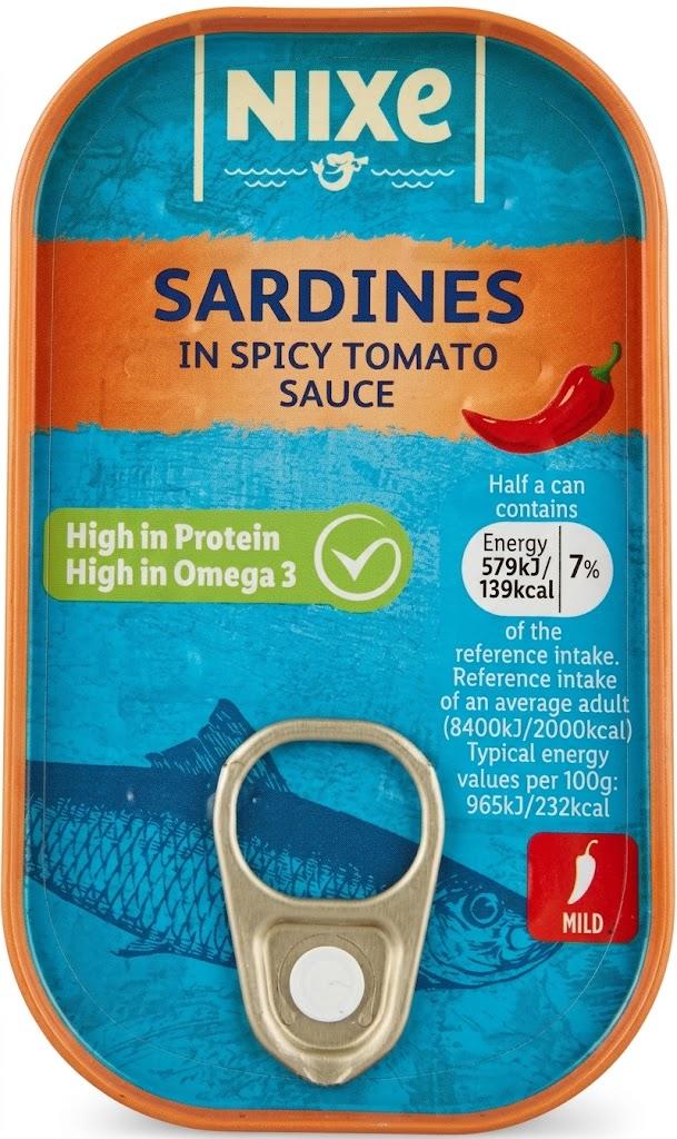 Nixe Skinless & Boneless Mackerel Fillets In Tomato Sauce 125g