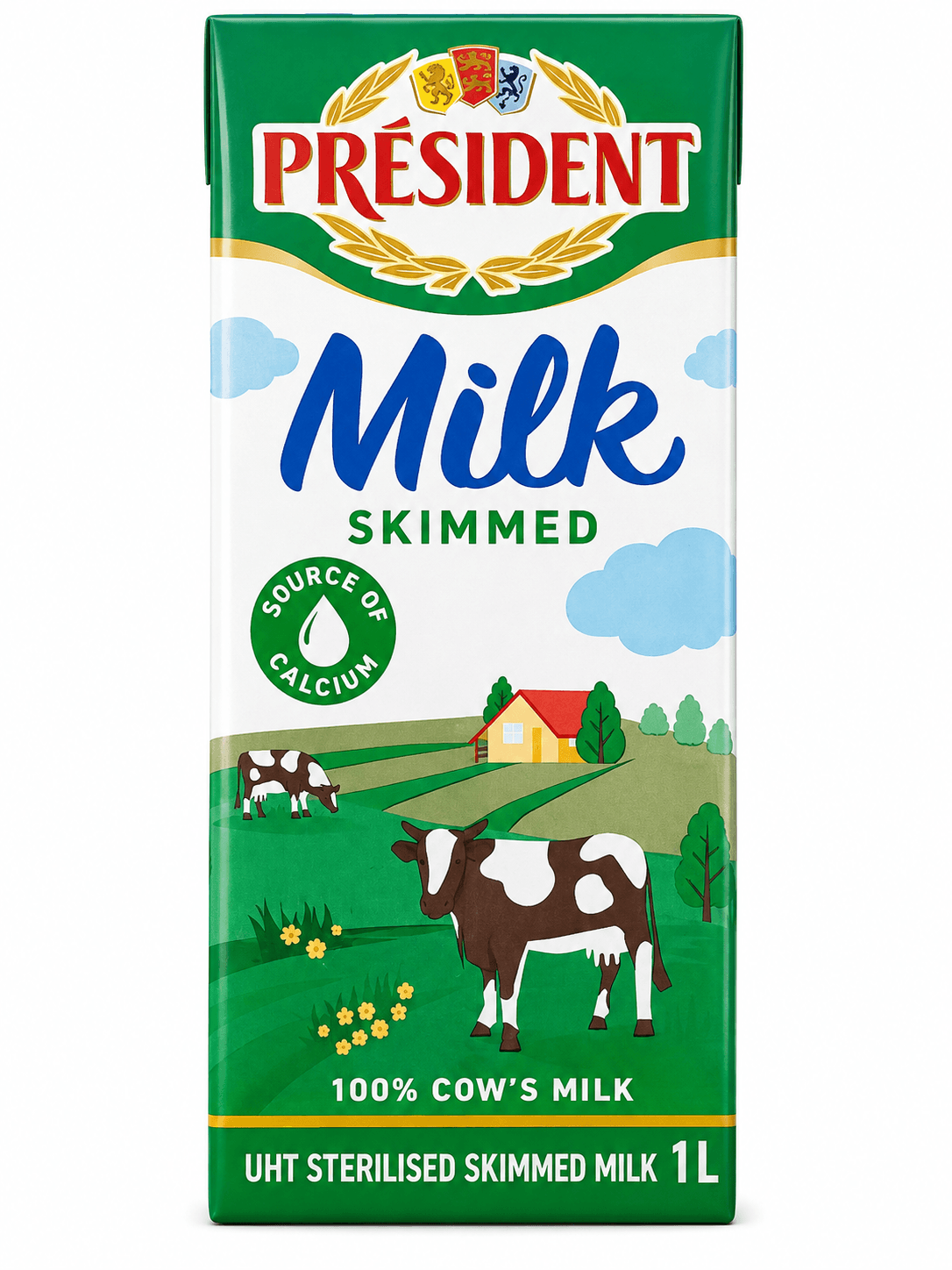 President Skimmed Uht Milk 1lit