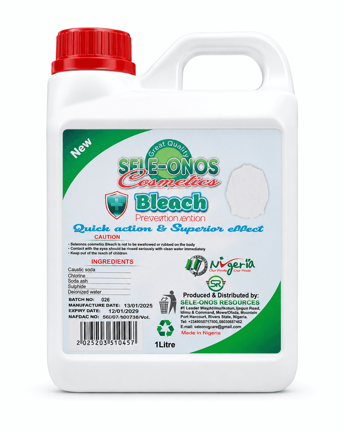 Sele-Onos Cosmetics Bleach 1 Litre
