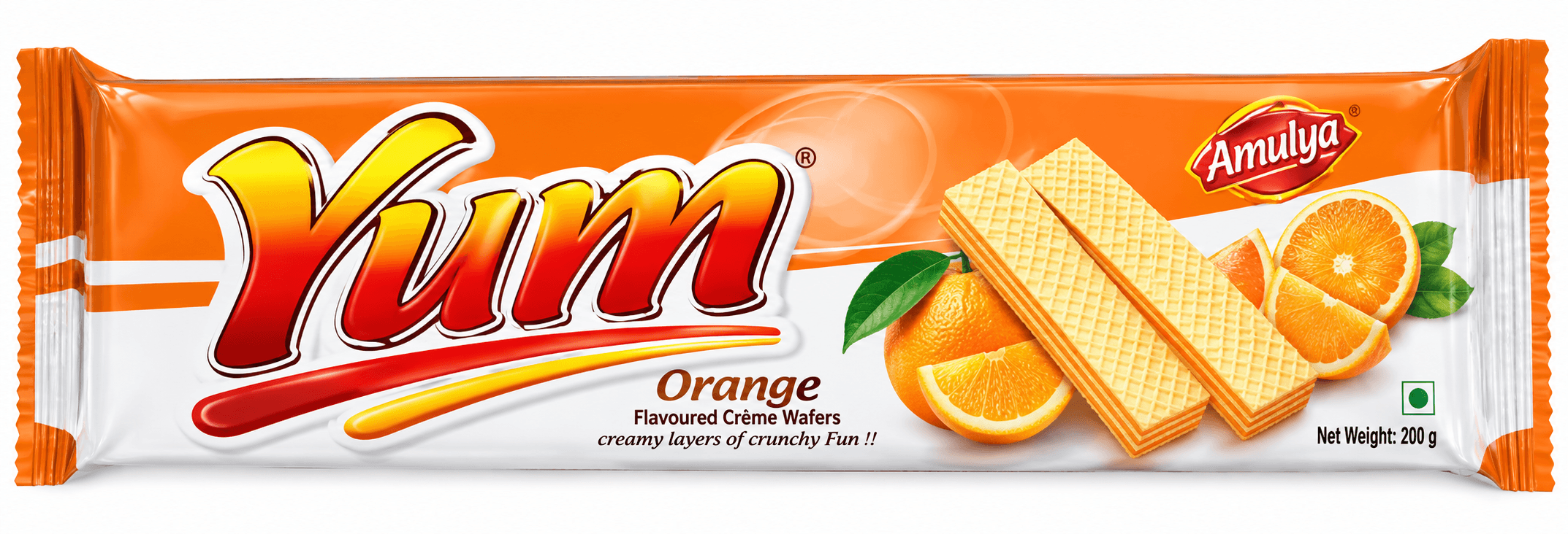 Amulya Yum Orange Wafer 200g