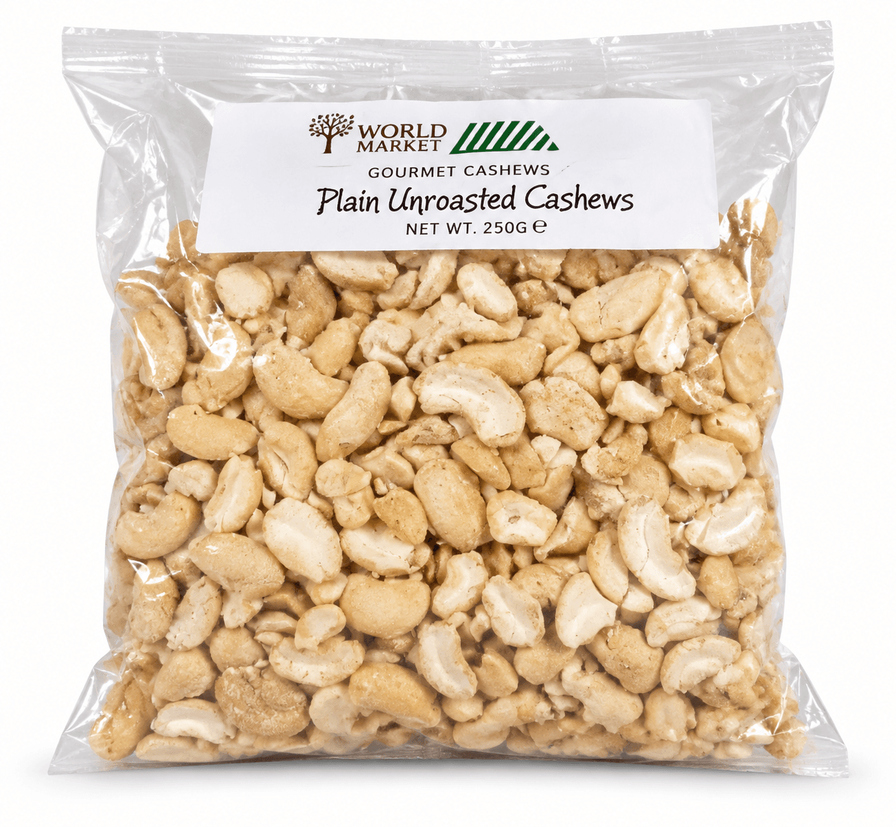 Gourmet Cashews Plain Unroasted Pieces 250g Sachet