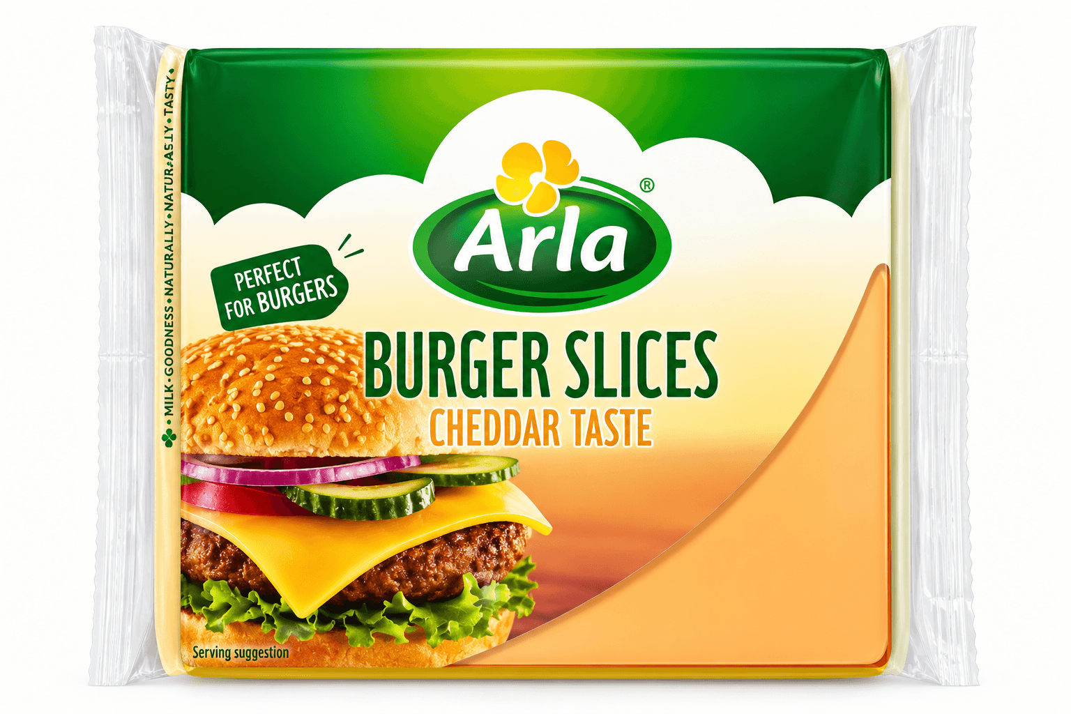 Arla Burger Slice Cheddar Taste 200g