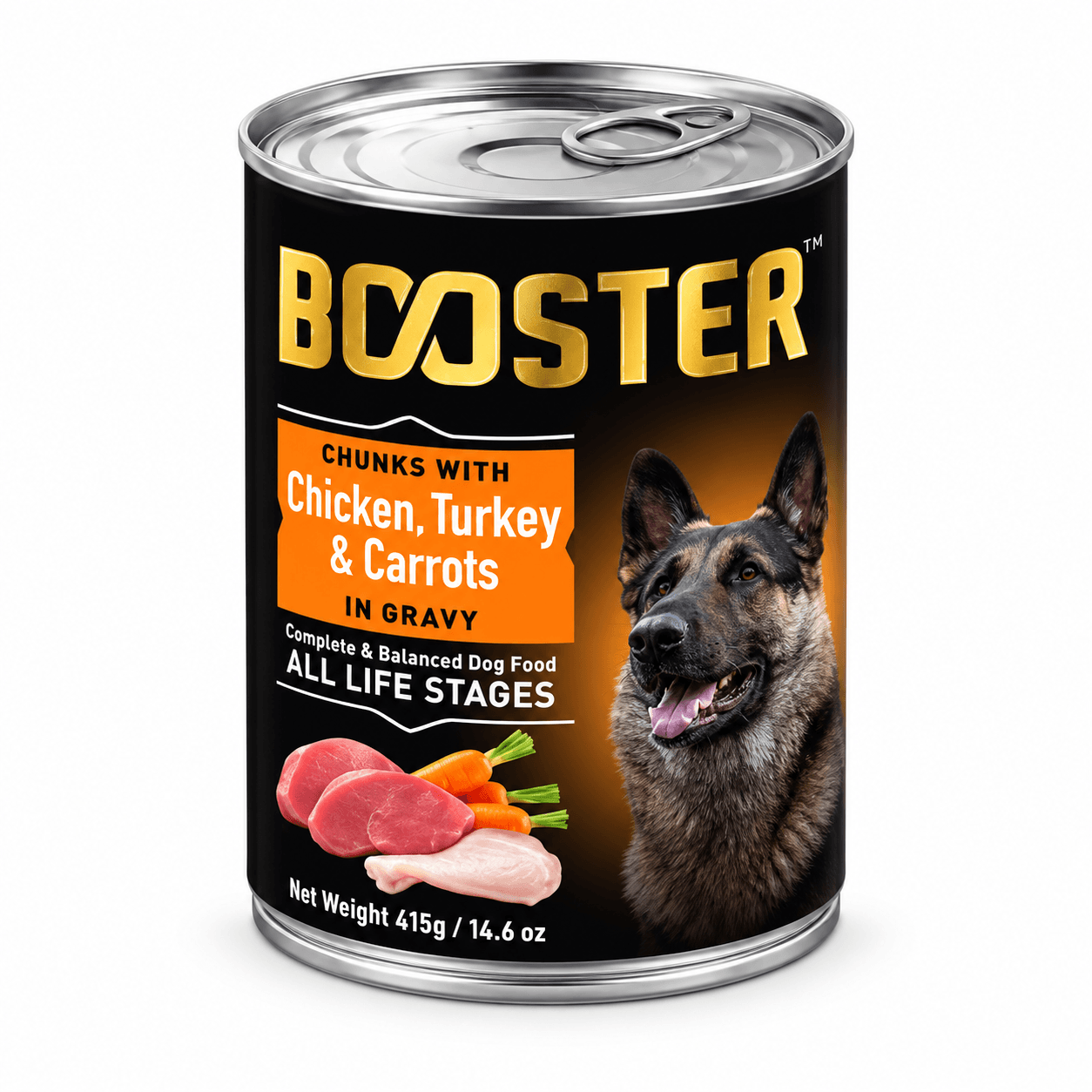 Booster Chunks With Chicken Turkey And Carrots 415g