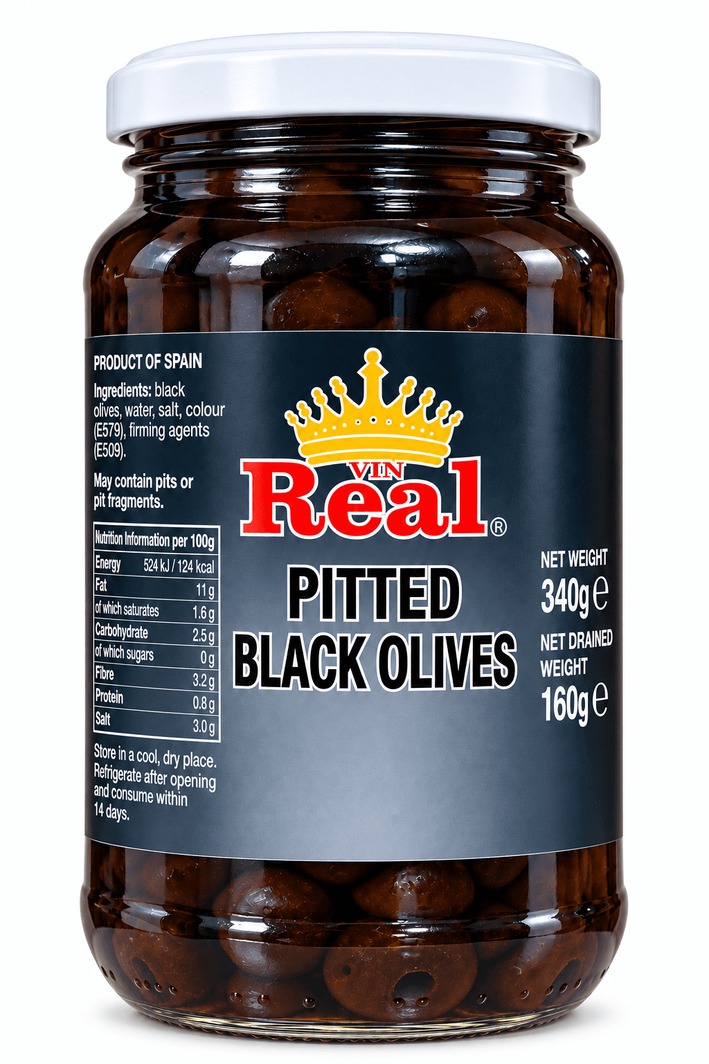 Vin Real Pitted Black Olives 340g