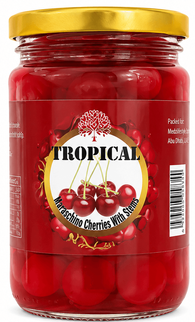 Tropical Maraschino Cherries With Stem 250g